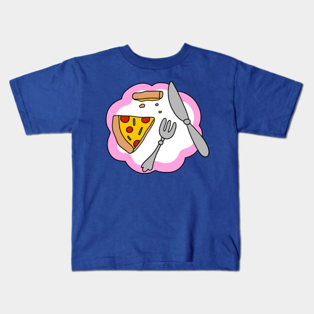 Pizza Dinner Plate Kids T-Shirt by saradaboru